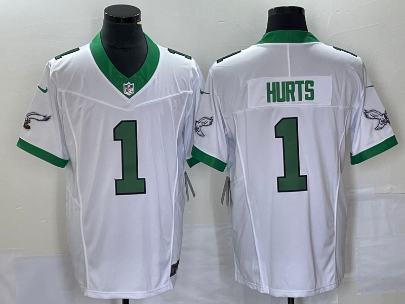 Men's Philadelphia Eagles Jalen Hurts #1 White Jersey